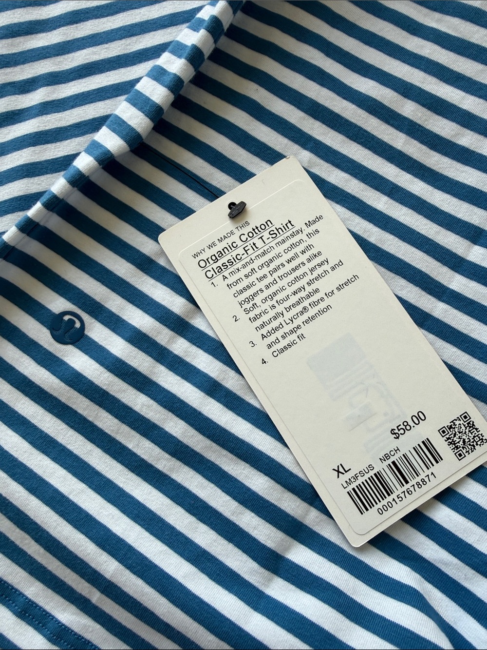 lululemon athletica Blue & White Striped Crewneck Tee - Picture 4 of 4